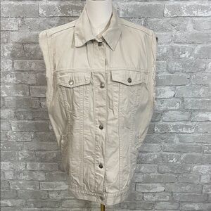 Divided by H&M sleeveless denim vest in cream
